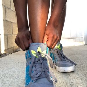 Multi Color/Neon high top Adidas